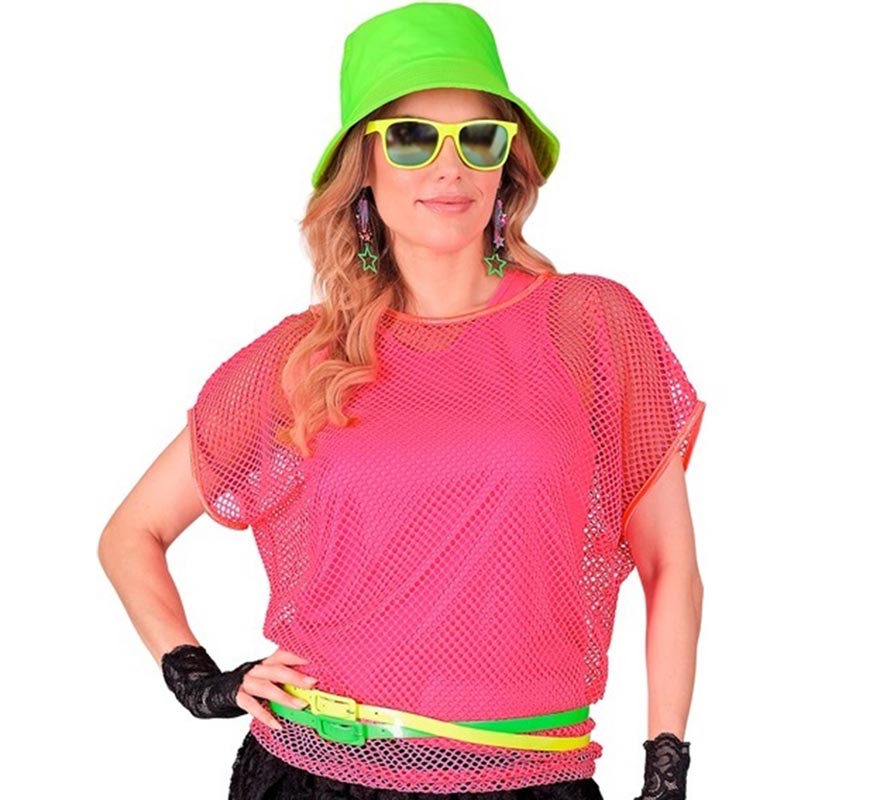 Translation missing: pt-PT.Camiseta de Malla rosa neón para mujer
