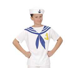 T-shirt de marinheiro branca com âncora para criança