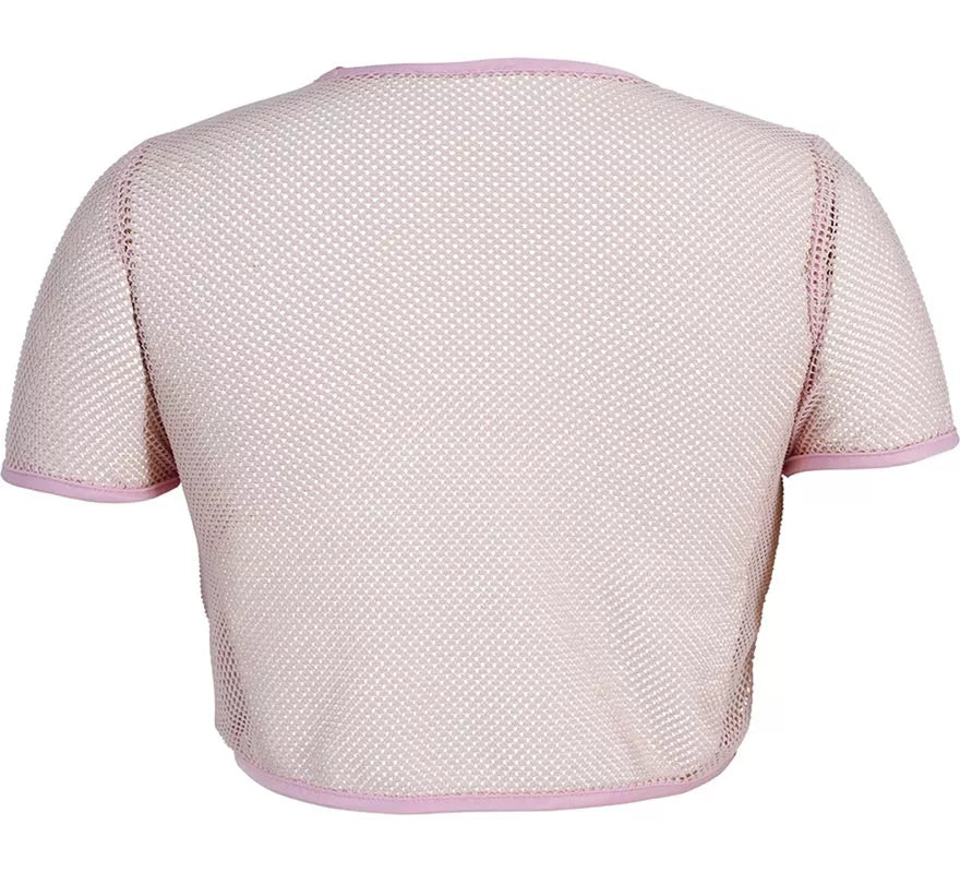 Camiseta de Rejilla Acid Smile rosa para mujer