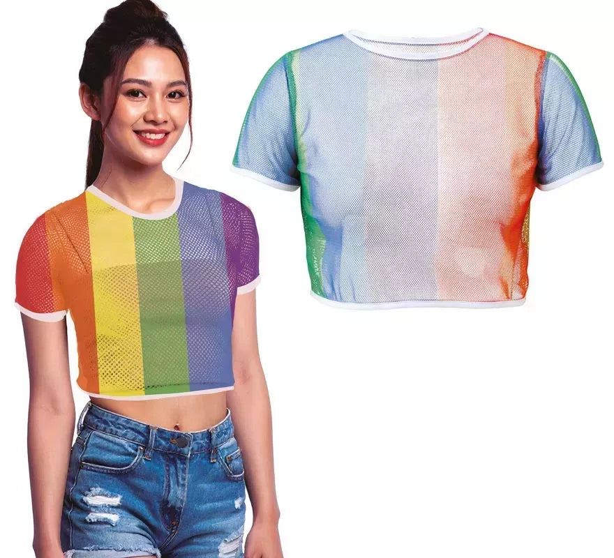 Translation missing: pt-PT.Camiseta de Rejilla Arcoíris para mujer