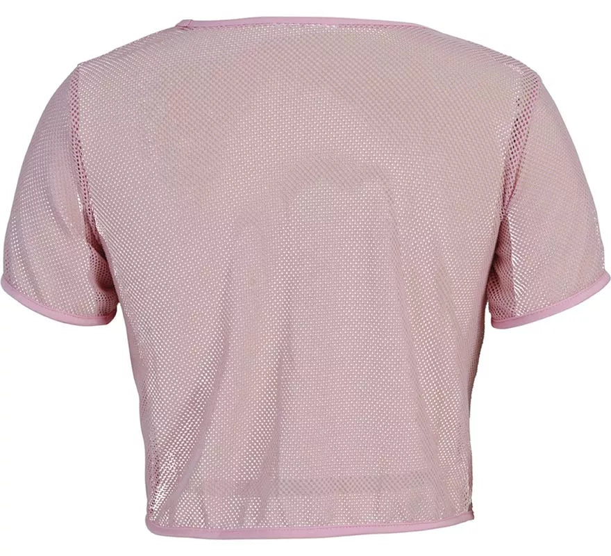 Translation missing: pt-PT.Camiseta de Rejilla Party Girls rosa para mujer