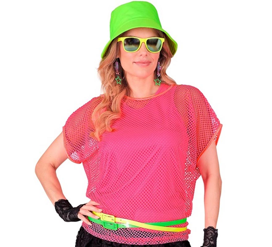 Translation missing: pt-PT.Camiseta de Tirantes rosa neón para mujer