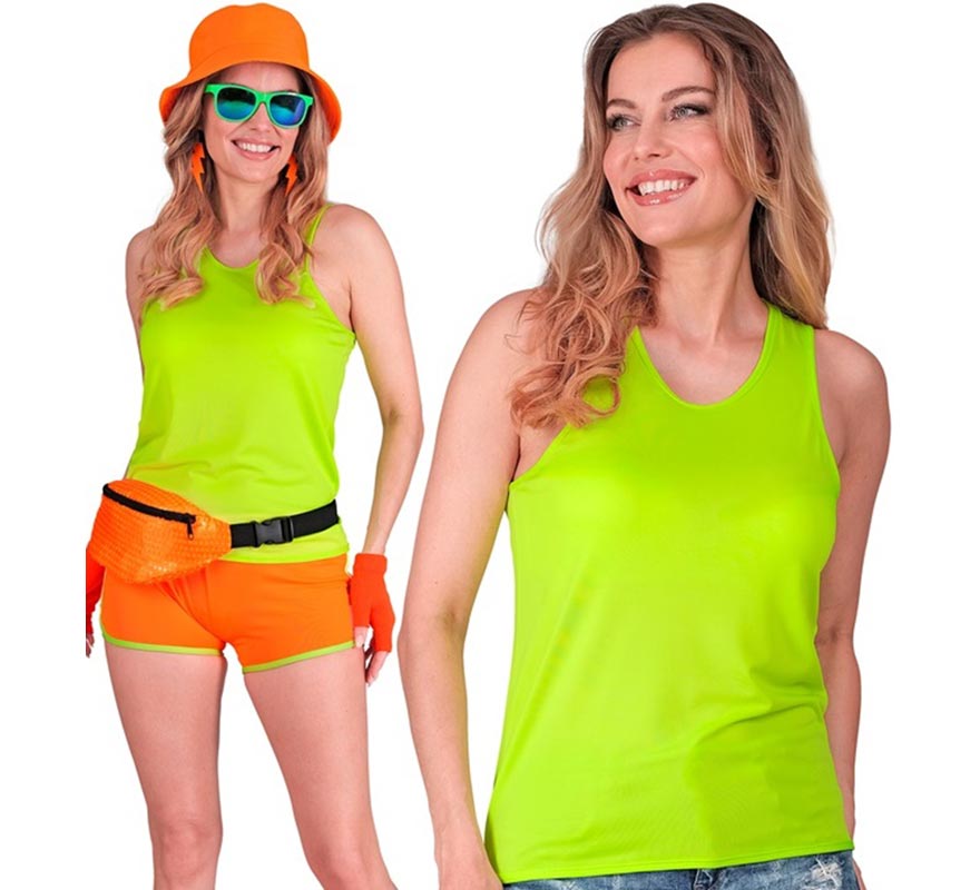 Translation missing: pt-PT.Camiseta de Tirantes verde neón para mujer