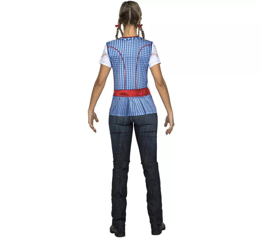 Translation missing: pt-PT.Camiseta disfraz de Bávara roja y azul para mujer