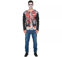 Camiseta com Fato de esqueleto de zumbi para homens