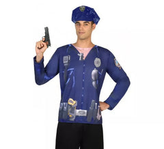 T-shirt do traje da polícia para homens