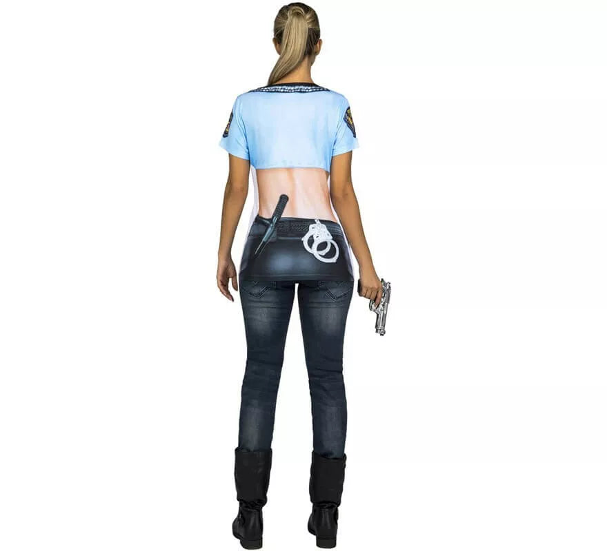 Camiseta Disfraz de Policía para mujer