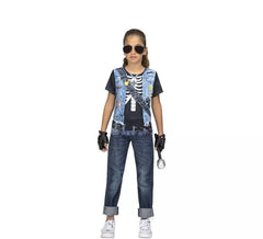 Fato de Rockera Skeleton para menina
