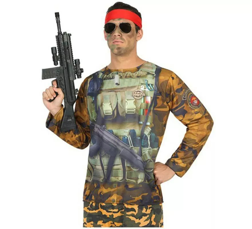 Translation missing: pt-PT.Camiseta disfraz de Soldado Camuflaje para hombre