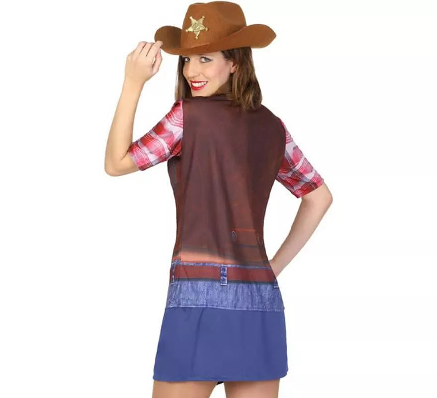 Translation missing: pt-PT.Camiseta Disfraz de Vaquera para mujer