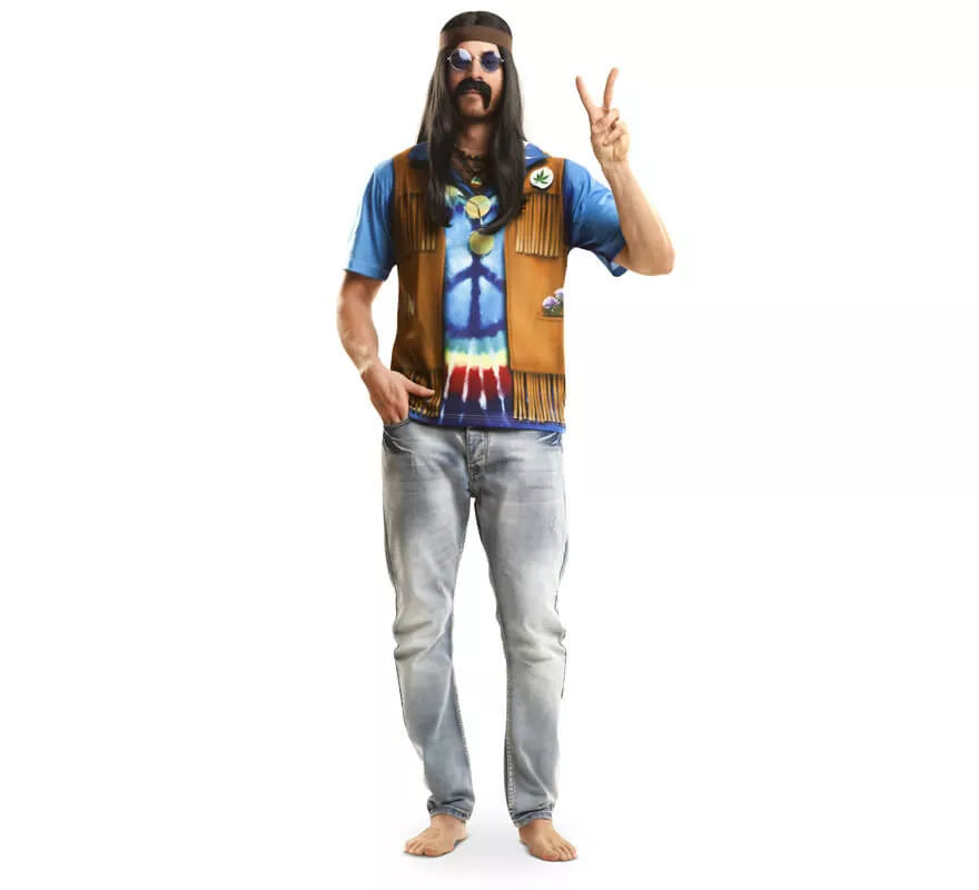 Translation missing: pt-PT.Camiseta disfraz hippie para hombre
