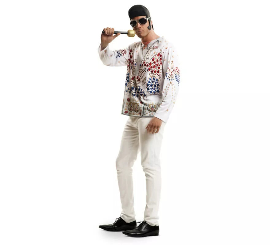 Translation missing: pt-PT.Camiseta disfraz rey del rock para hombre