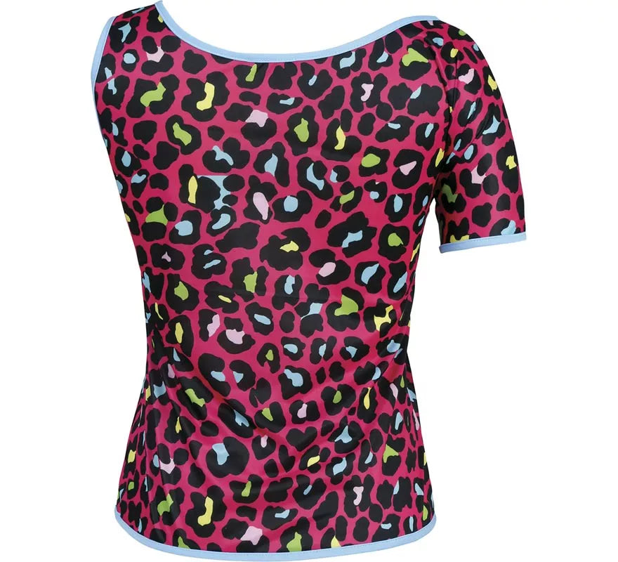 Translation missing: pt-PT.Camiseta Leopardo multicolor Años 80 para mujer