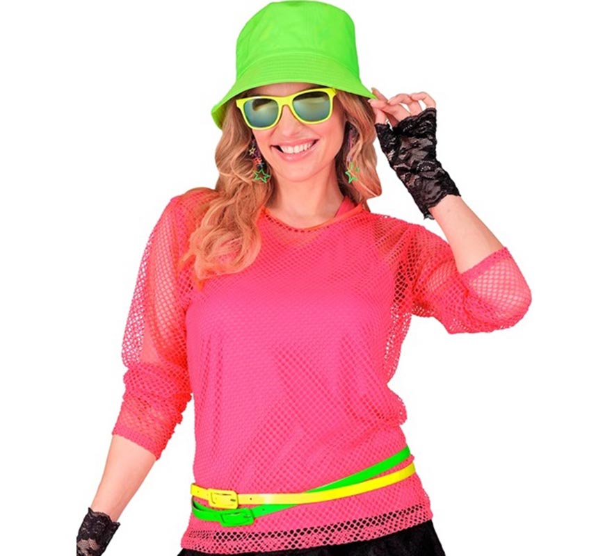Translation missing: pt-PT.Camiseta manga larga de Malla rosa neón para mujer