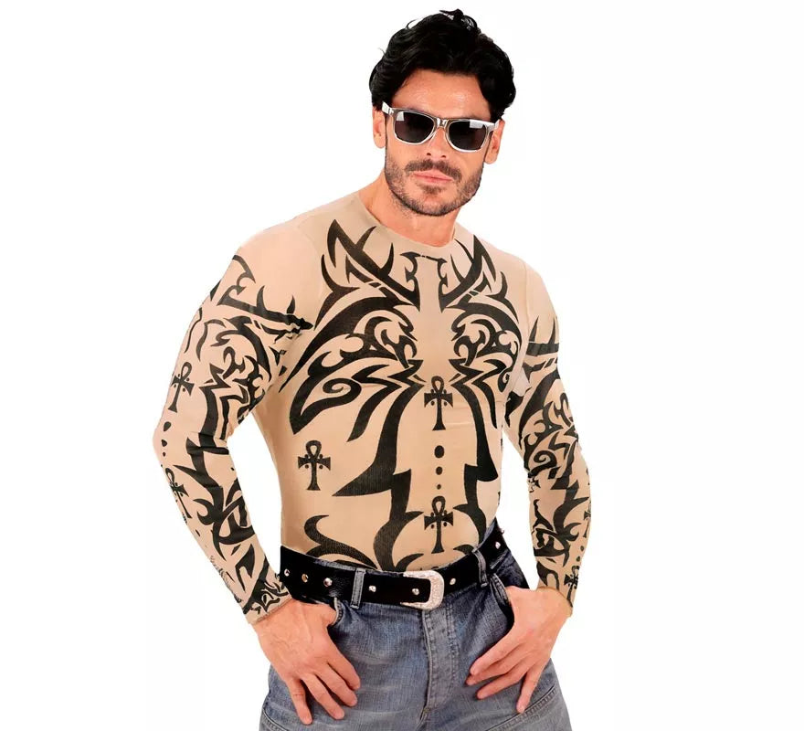Translation missing: pt-PT.Camiseta manga larga de Tatuaje Tribal para hombre