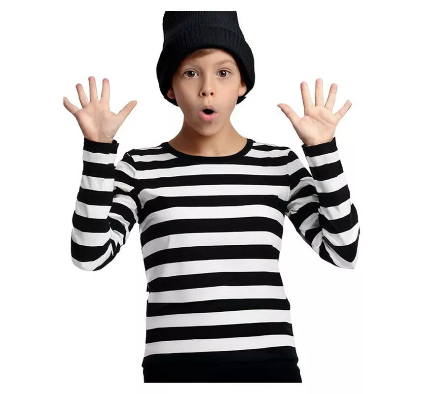Translation missing: pt-PT.Camiseta Mimo o Preso a Rayas blancas y negras para niños