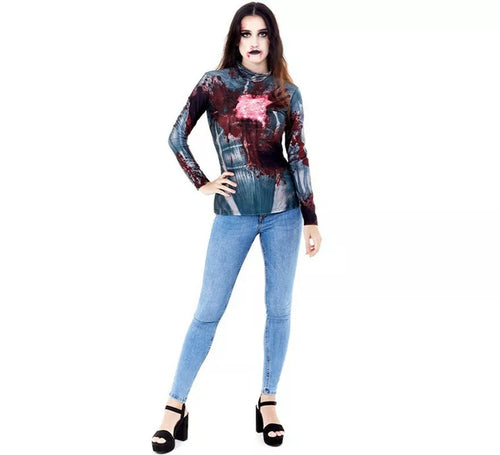 Camiseta o Disfraz de Zombie para mujer