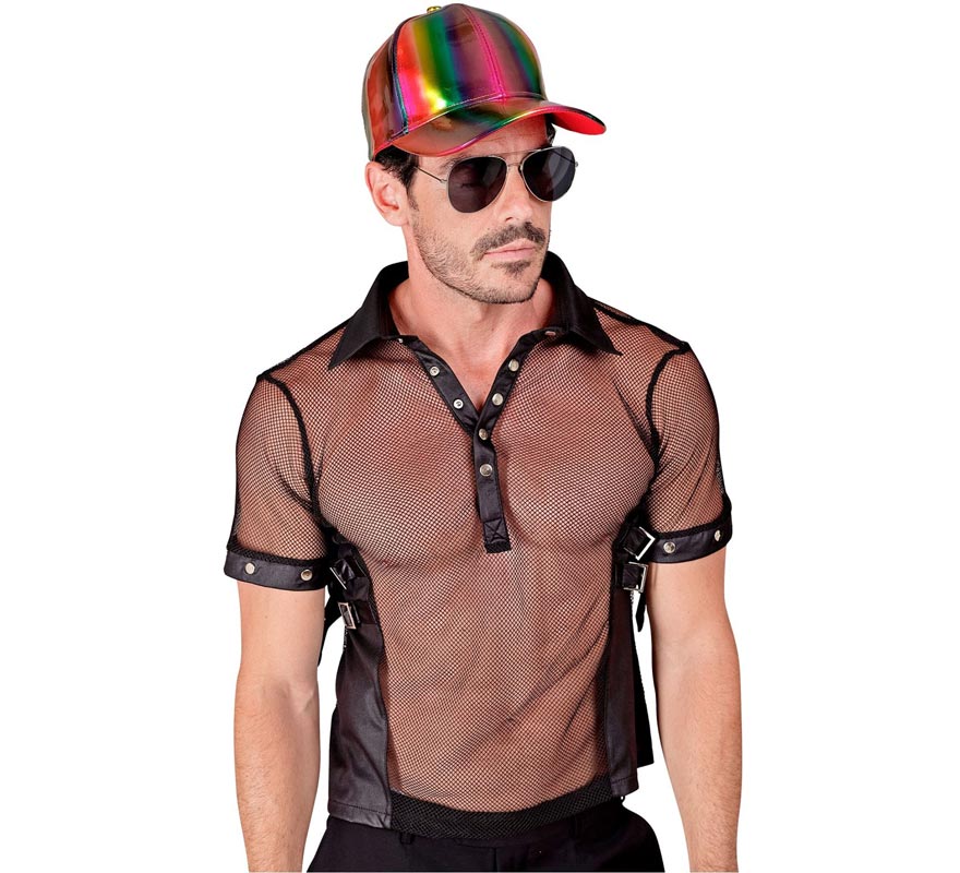 Translation missing: pt-PT.Camiseta Rock de Cuero negro adulto