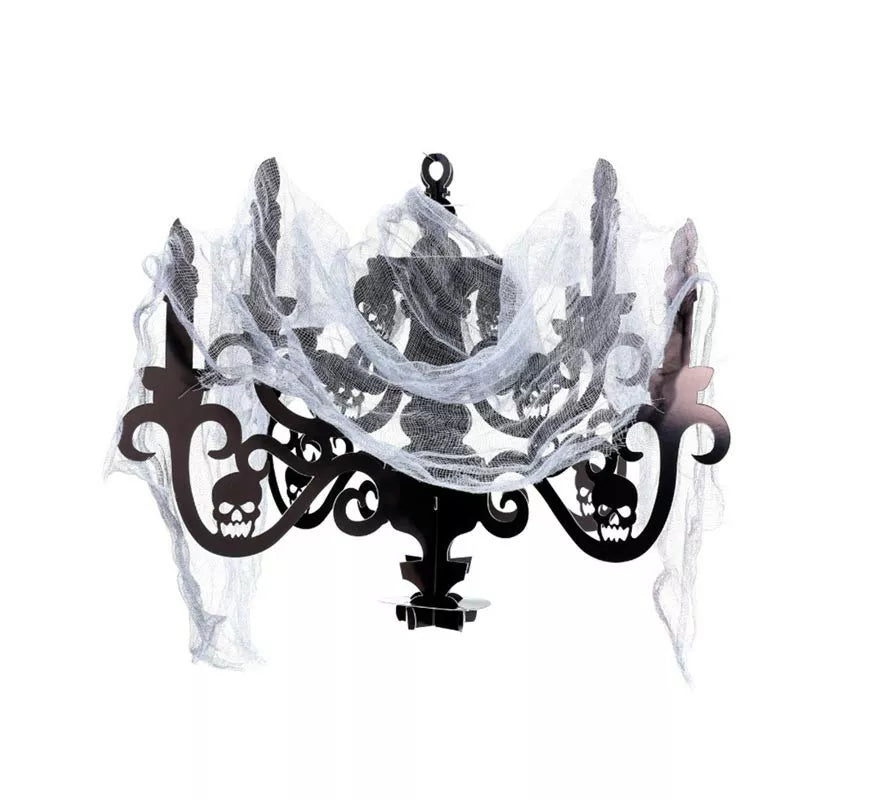 Translation missing: pt-PT.Candelabro Decorativo negro con gasa de 40,5x57,5 cm