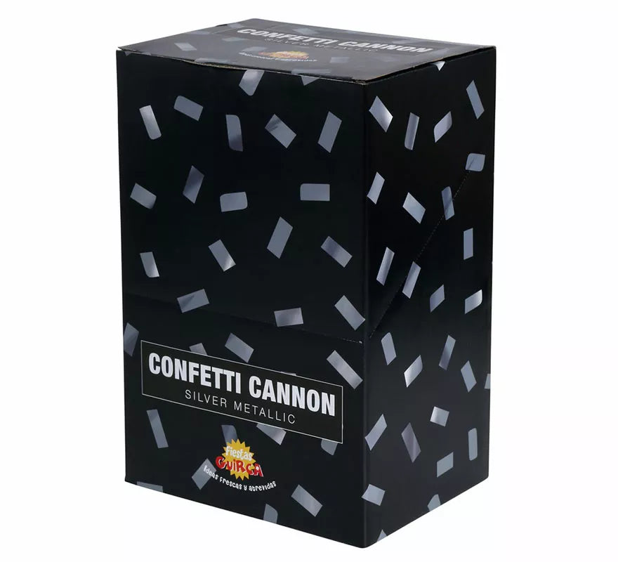 Translation missing: pt-PT.Cañón Confetti Kabuki Metálico Plata de 30 cm