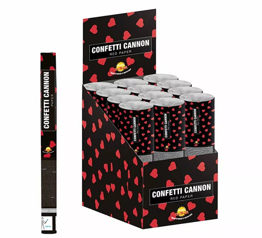 Translation missing: pt-PT.Cañón Kabuki Confetti Corazones Rojos de Papel de 40 cm