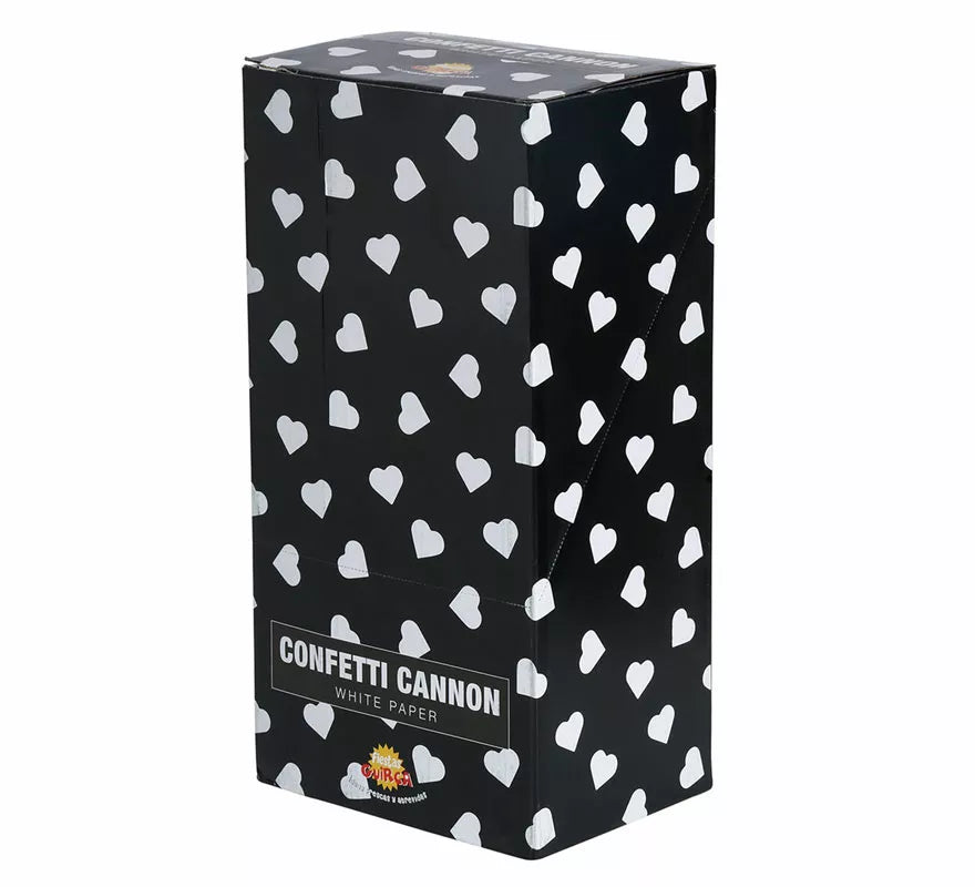 Translation missing: pt-PT.Cañón Kabuki Confetti Corazones Blancos de Papel de 40 cm