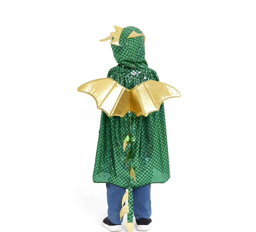 Translation missing: pt-PT.Capa de Dragón verde con capucha y alas infantil