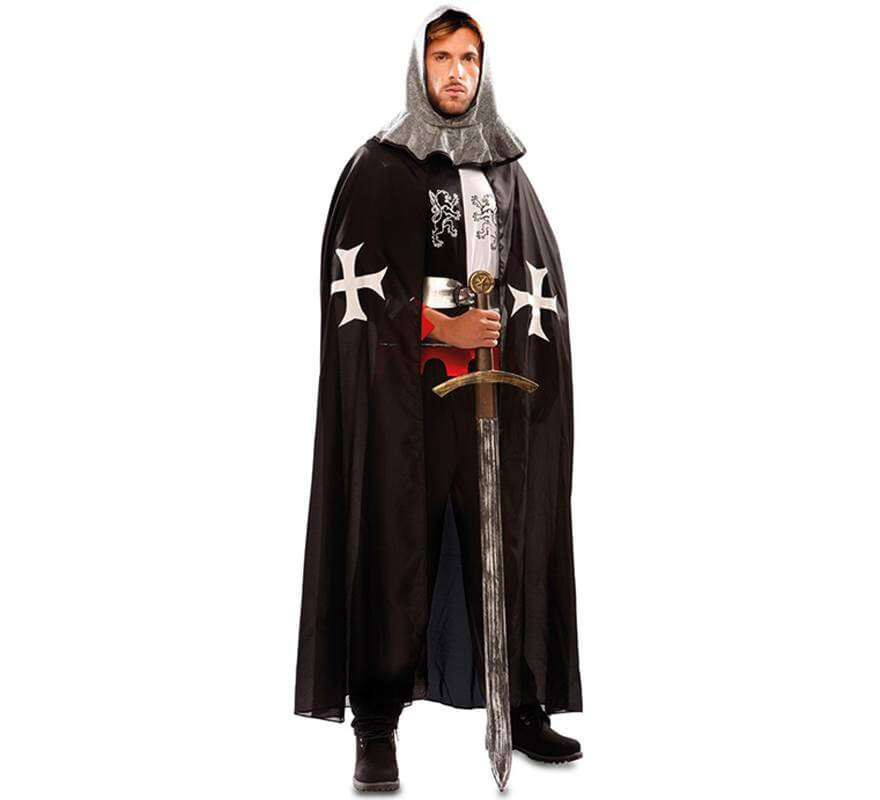 Translation missing: pt-PT.Capa de Templario Medieval Negra para hombre