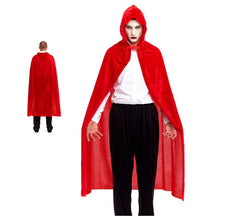 Capa de veludo com capuz vermelho 140 cm