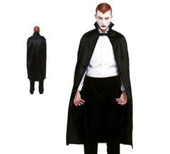 Capa preta de vampiro com pescoço curto 140 cm
