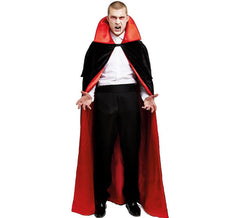 Capa de vampiro em cetim e veludo com gola de adulto de 180 cm