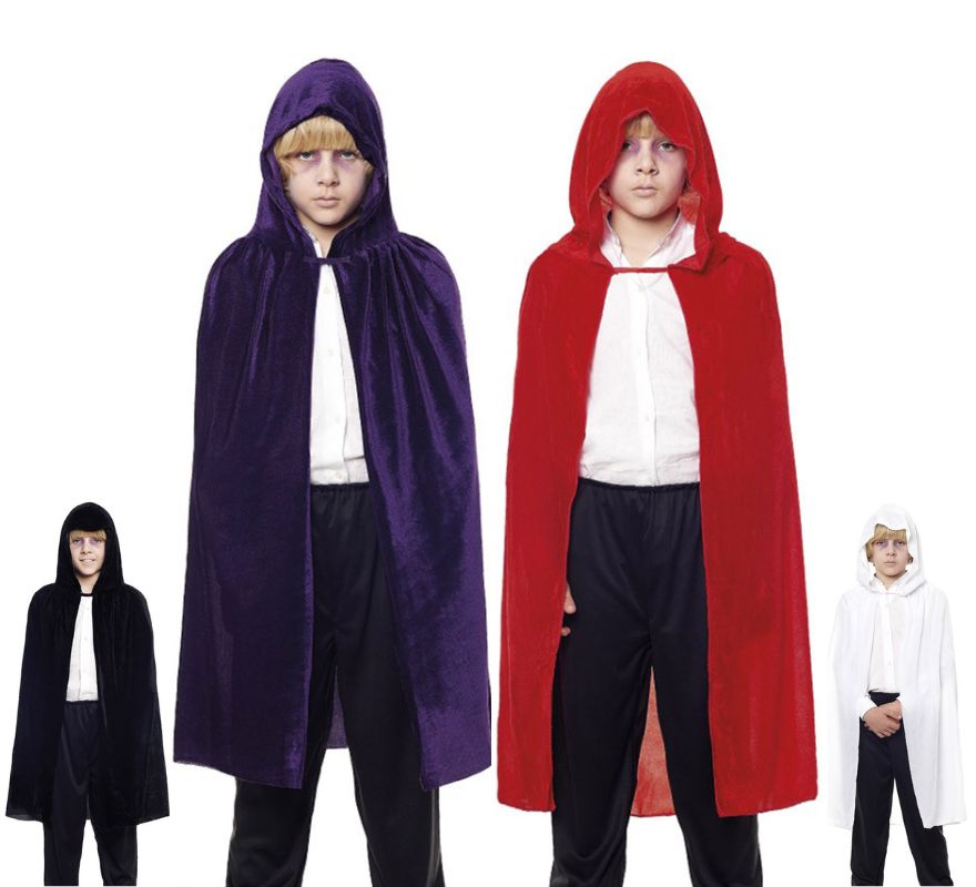 Translation missing: pt-PT.Capa Infantil 90 cm Terciopelo con Capucha en varios colores