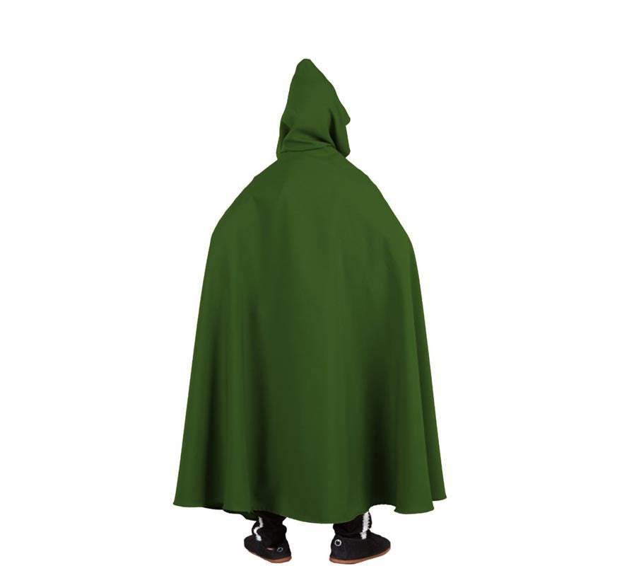 Translation missing: pt-PT.Capa larga Medieval verde oscuro con capucha infantil