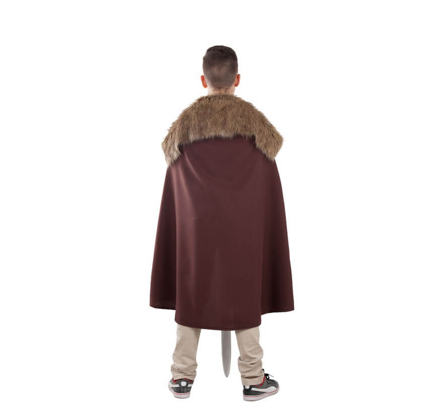 Translation missing: pt-PT.Capa Marrón de Guardián Medieval con Pelo para niños