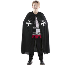 Manto preto medieval para crianças