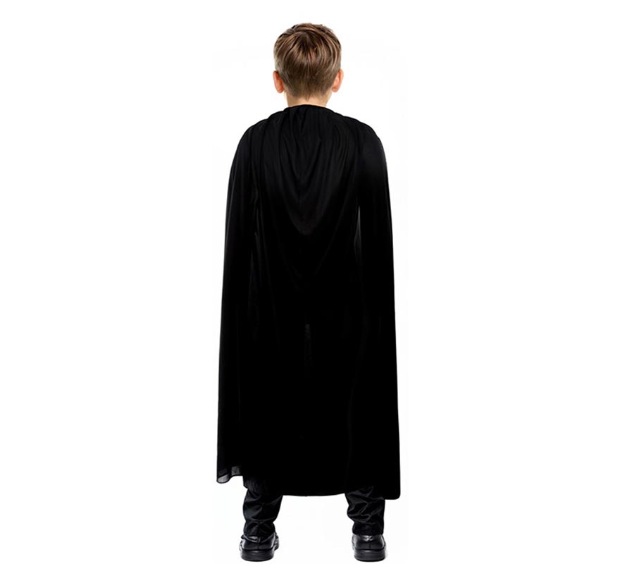 Capa negra con capucha infantil de 100 cm