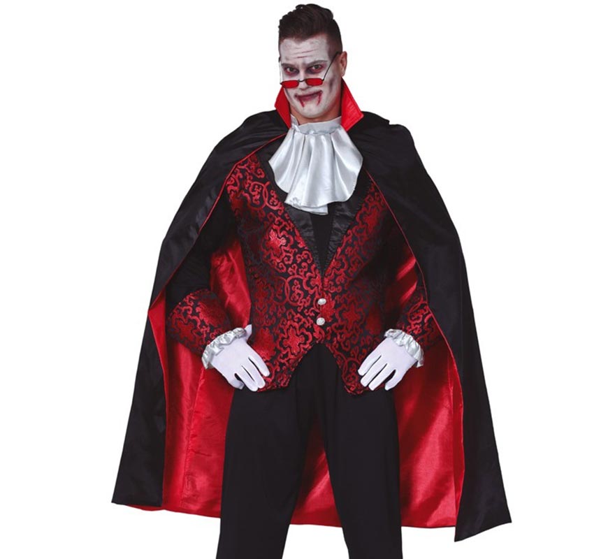 Translation missing: pt-PT.Capa Negra de Vampiro de con Forro Rojo 115 cm