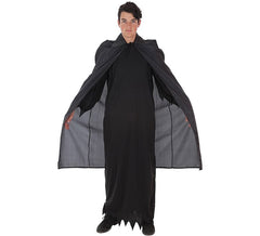 Capa longa negra de vampiro ou morte para adultos
