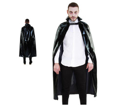 Capa de vampiro preta metálica de 140 cm