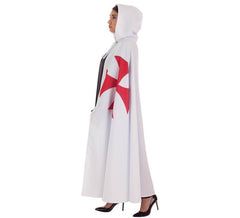 Capa Templária Branca com cruz para adultos