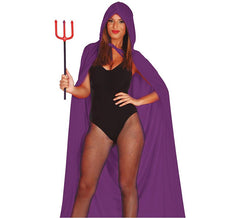Capa de veludo roxo com capuz 130 cm