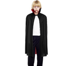 Capa de Vampiro Bicolor Preto e Vermelho para Crianças 90 cm