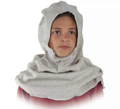 Capuz medieval cinza para crianças