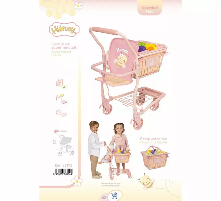 Translation missing: pt-PT.Carro Compra Portabebés con Frutas para Muñecas de hasta 50 cm