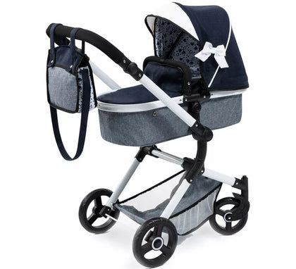 Carro de Muñecas Combi Neo Vario azul y gris