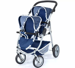 Carrinho de bonecas duplo azul