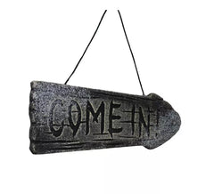 Letreiro suspenso Come In 39x12 cm