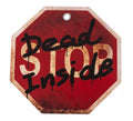 Cartel de Muerte en el Interior (Dead Inside) de 24x24x0,5 cm