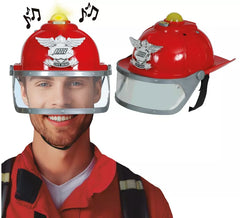 Capacete de bombeiro com sirene e luz