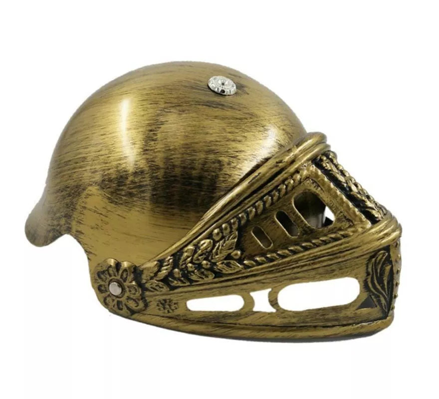 Casco de Caballero dorado con rejilla